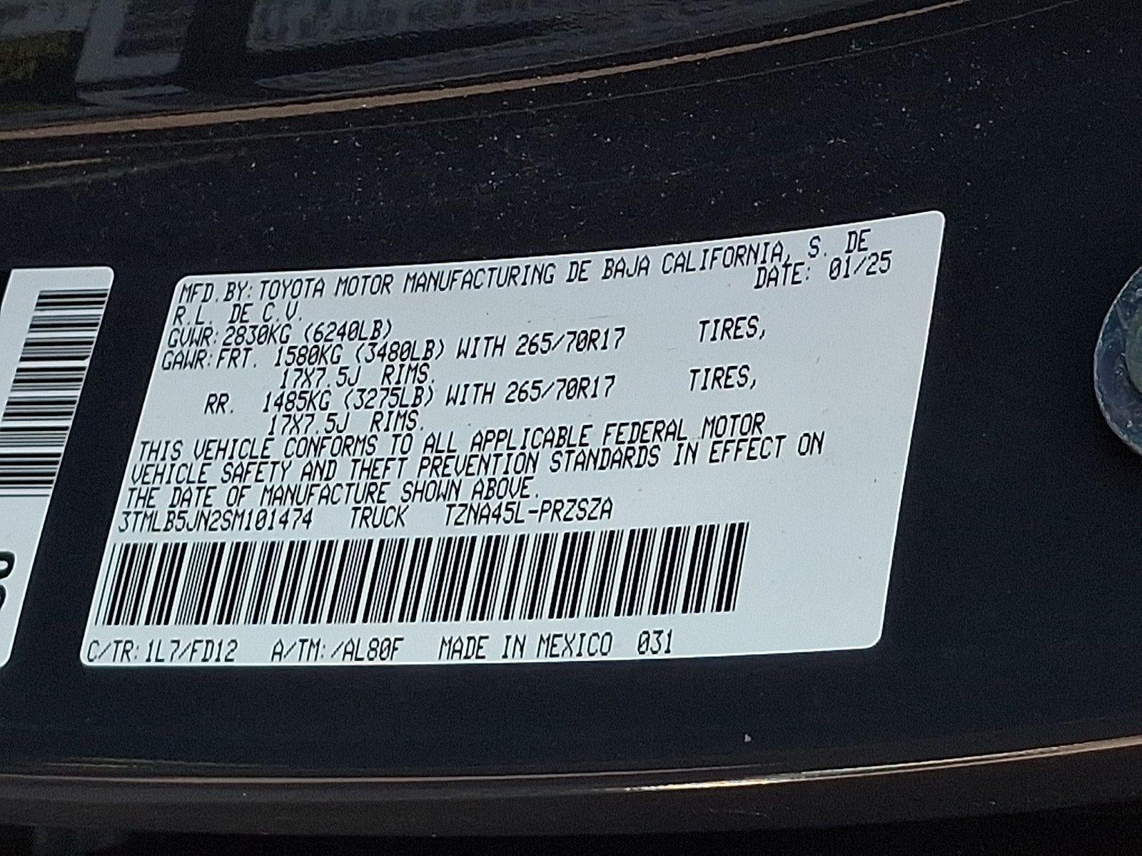 2025 Toyota Tacoma 4WD 4WD TRD Off Road Double Cab 6' Bed AT (Natl)