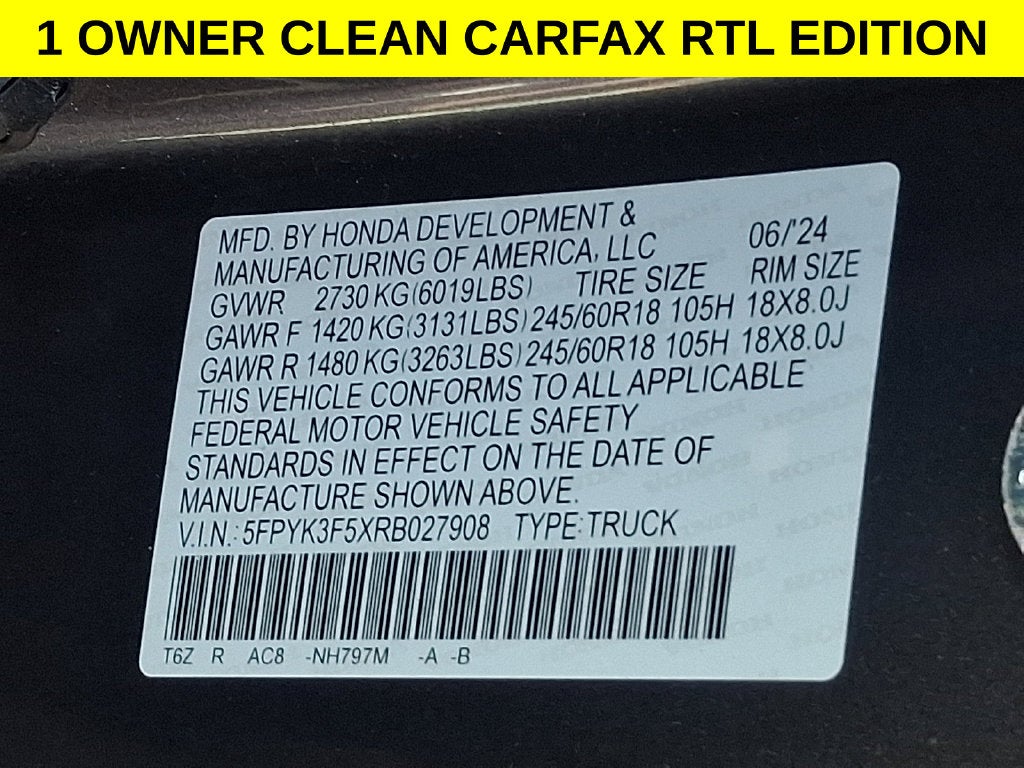 2024 Honda Ridgeline RTL
