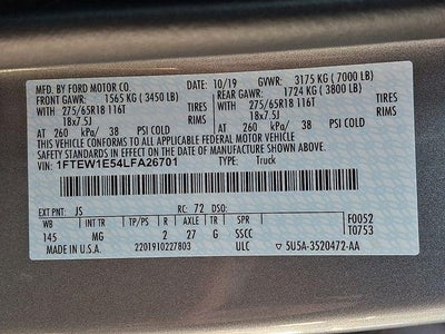 2020 Ford F-150 XLT 4WD SuperCrew 5.5' Box