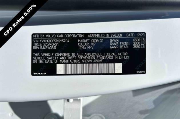 2024 Volvo XC90 Recharge Plug-In Hybrid T8 eAWD PHEV Ultimate Bright Theme 7P