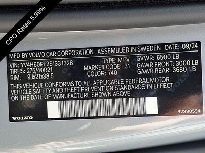 2025 Volvo XC90 Plug-In Hybrid T8 AWD Ultra 7-Seater