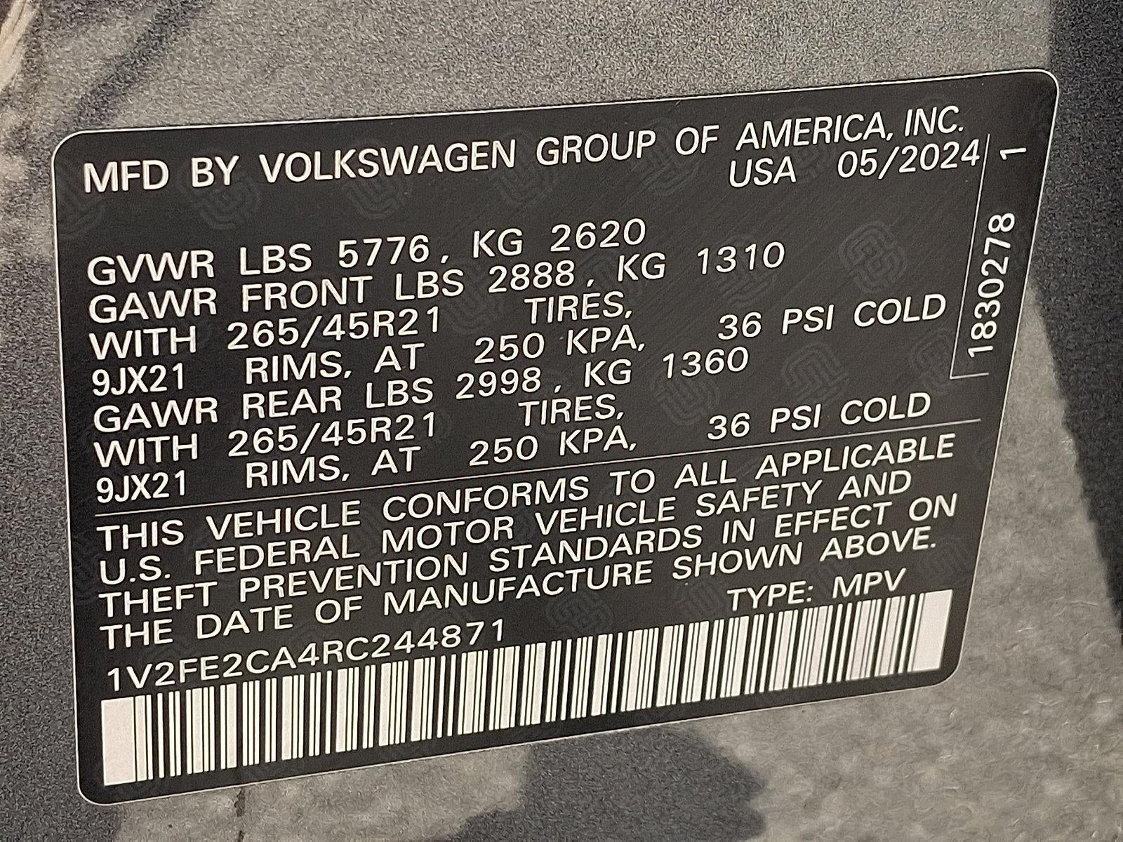 2024 Volkswagen Atlas Cross Sport 2.0T SEL Premium R-Line 4MOTION