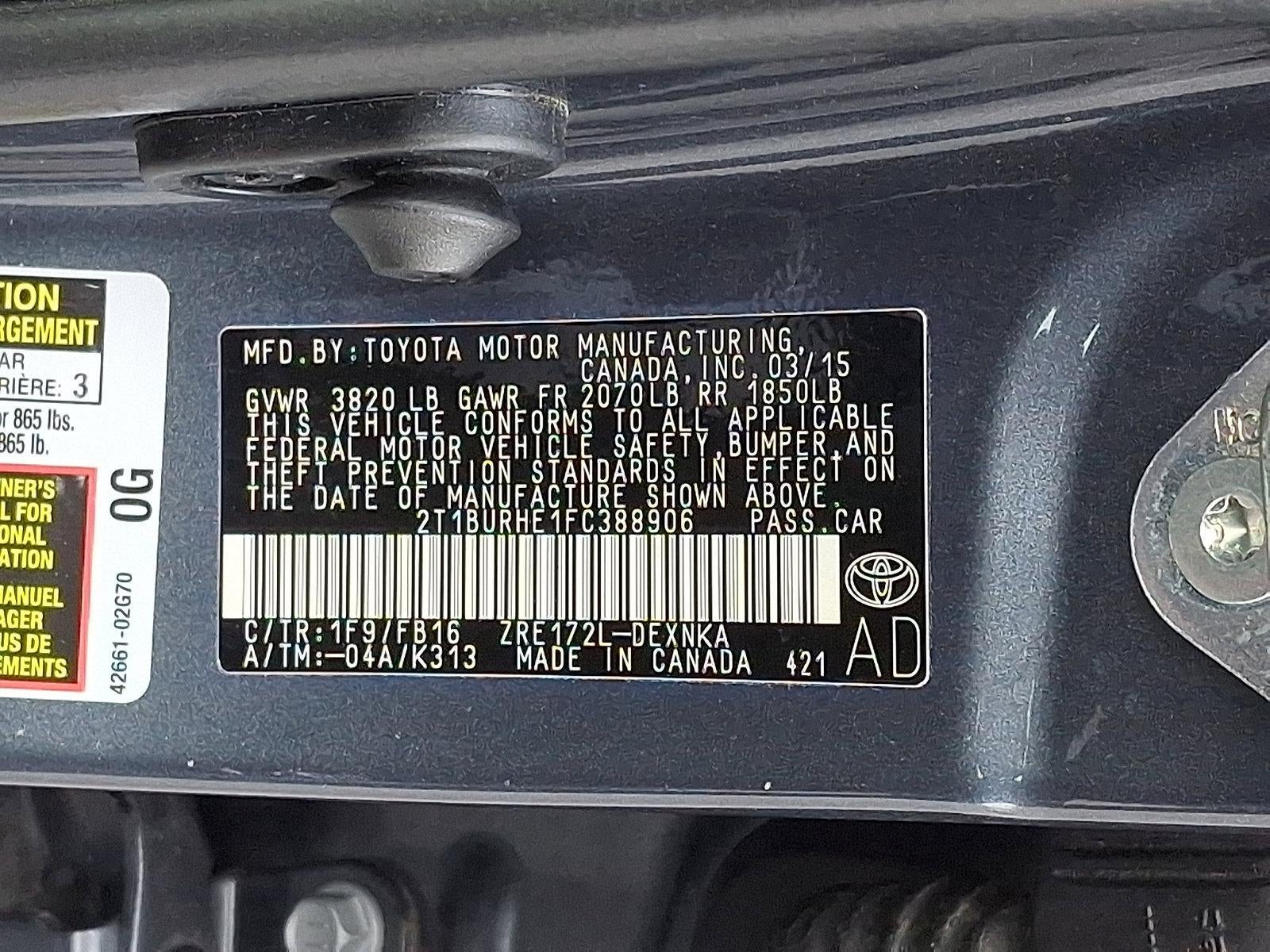 2015 Toyota Corolla 4dr Sdn CVT Auto LE (Natl)