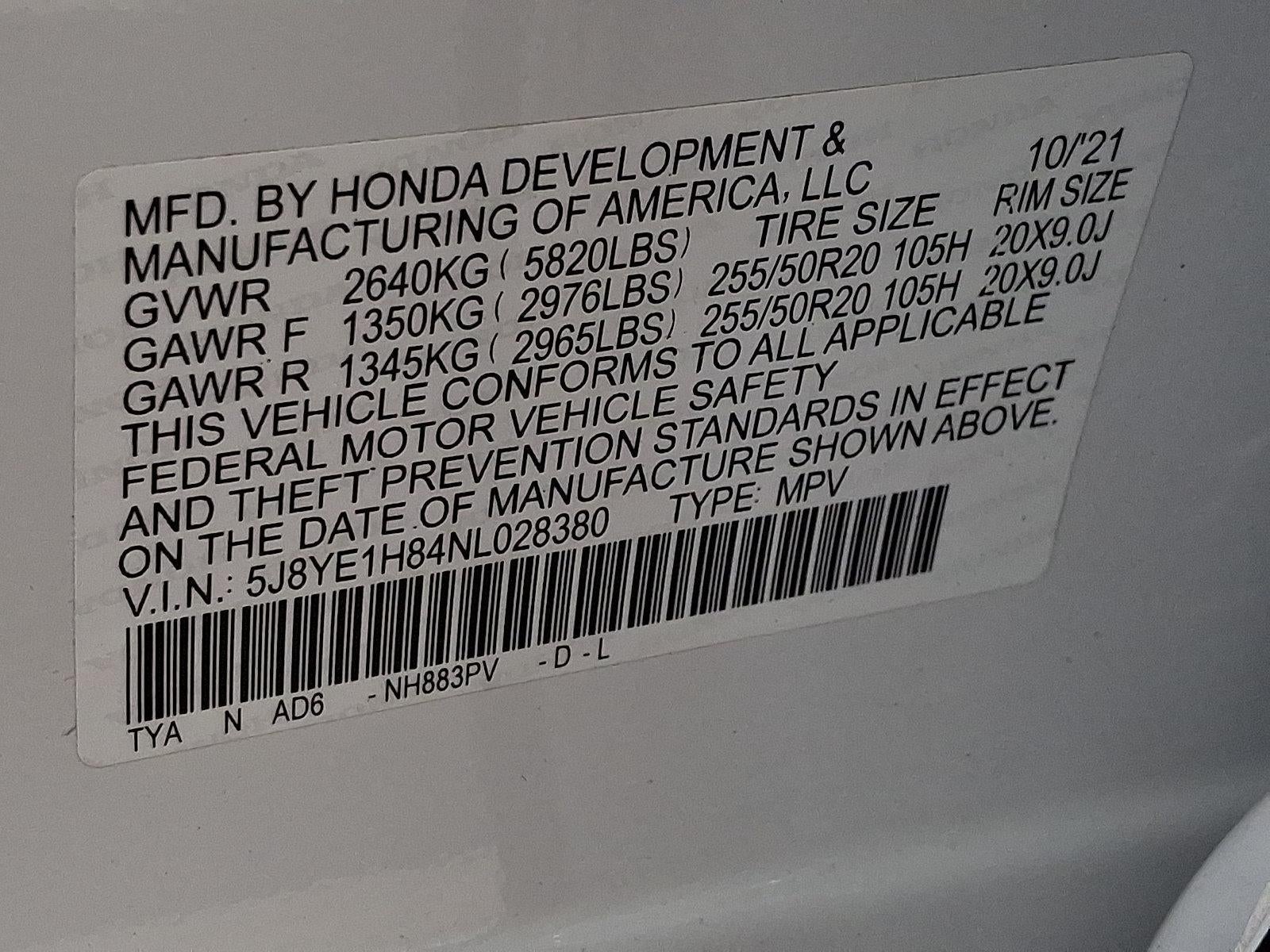 2022 Acura MDX SH-AWD w/Advance Package