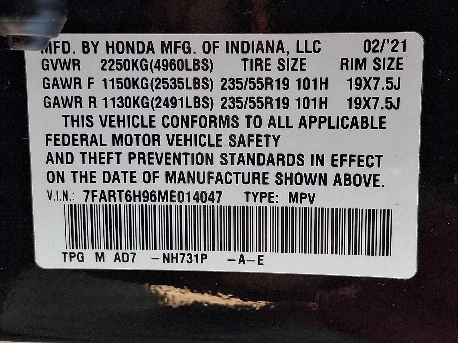 2021 Honda CR-V Hybrid Touring AWD