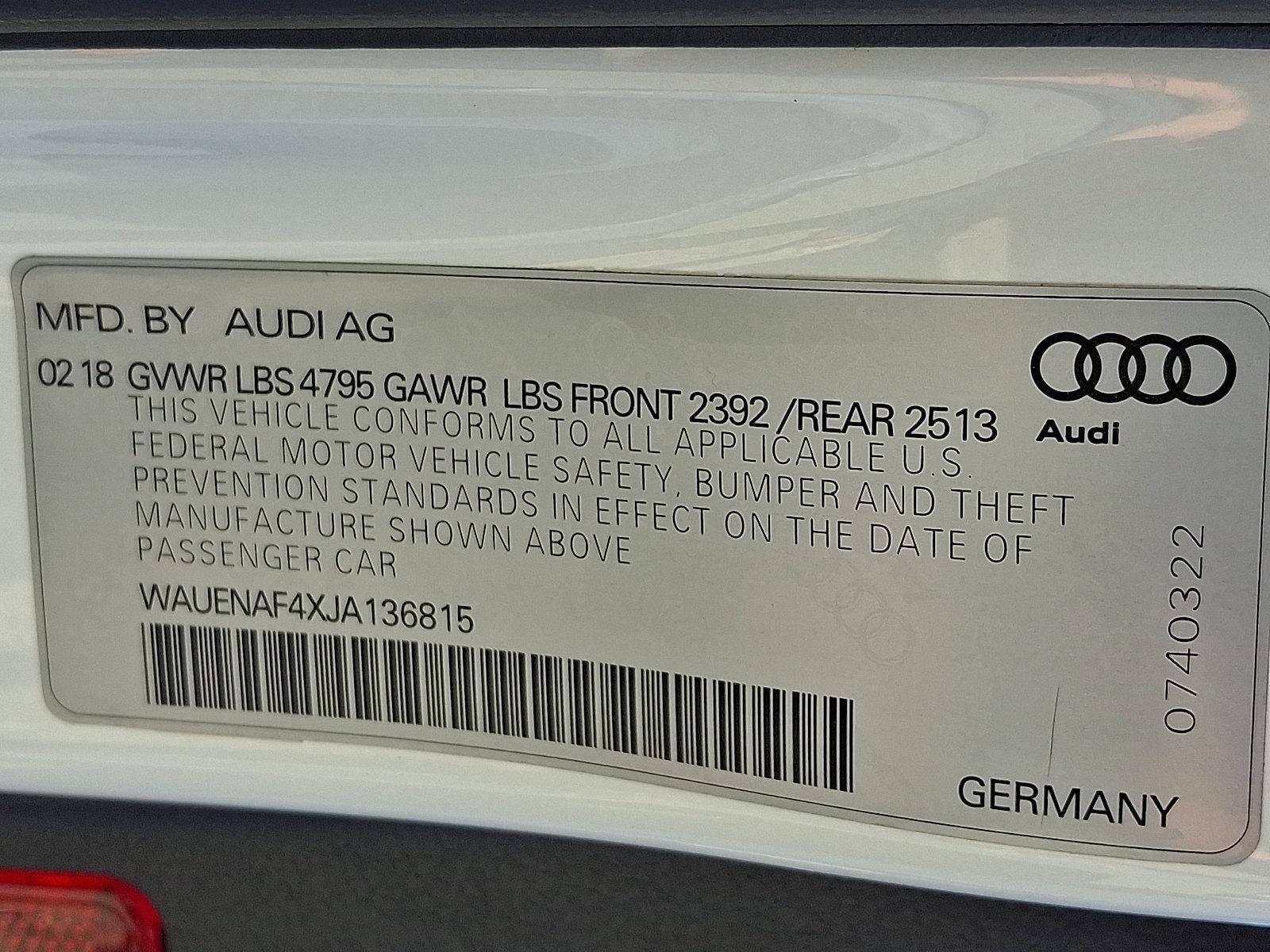 2018 Audi A4 2.0 TFSI Premium Plus S Tronic quattro AWD