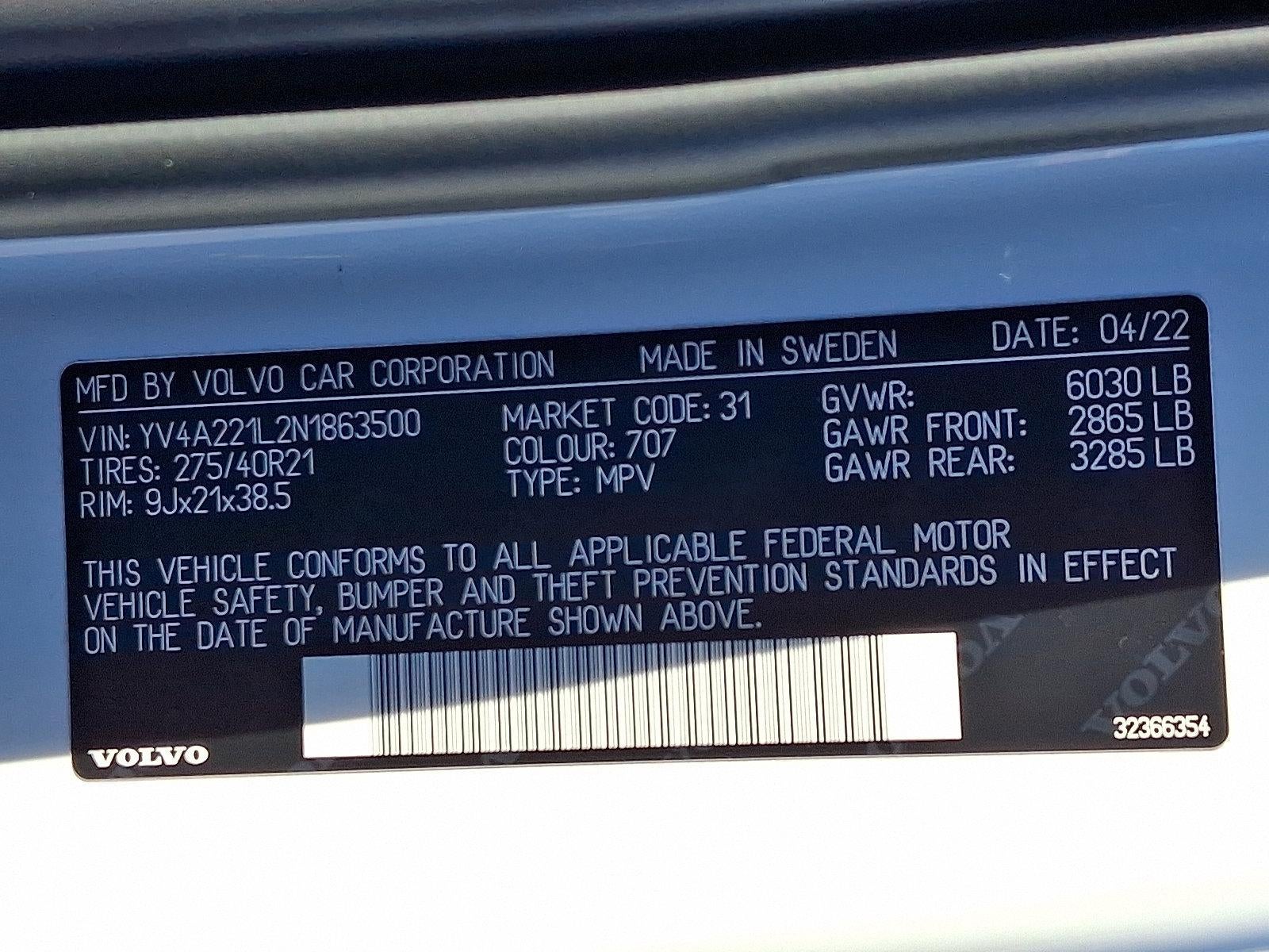 2022 Volvo XC90 T6 AWD Inscription 6P