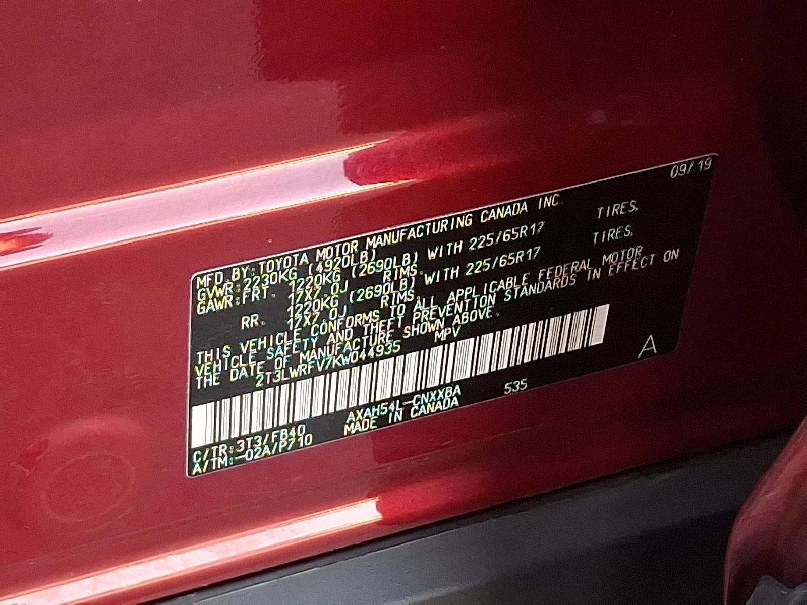 2019 Toyota RAV4 Hybrid LE AWD (Natl)