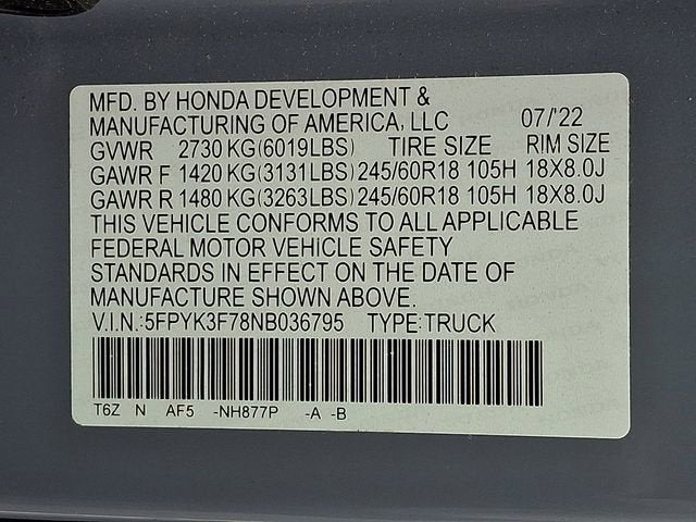 2022 Honda Ridgeline RTL-E