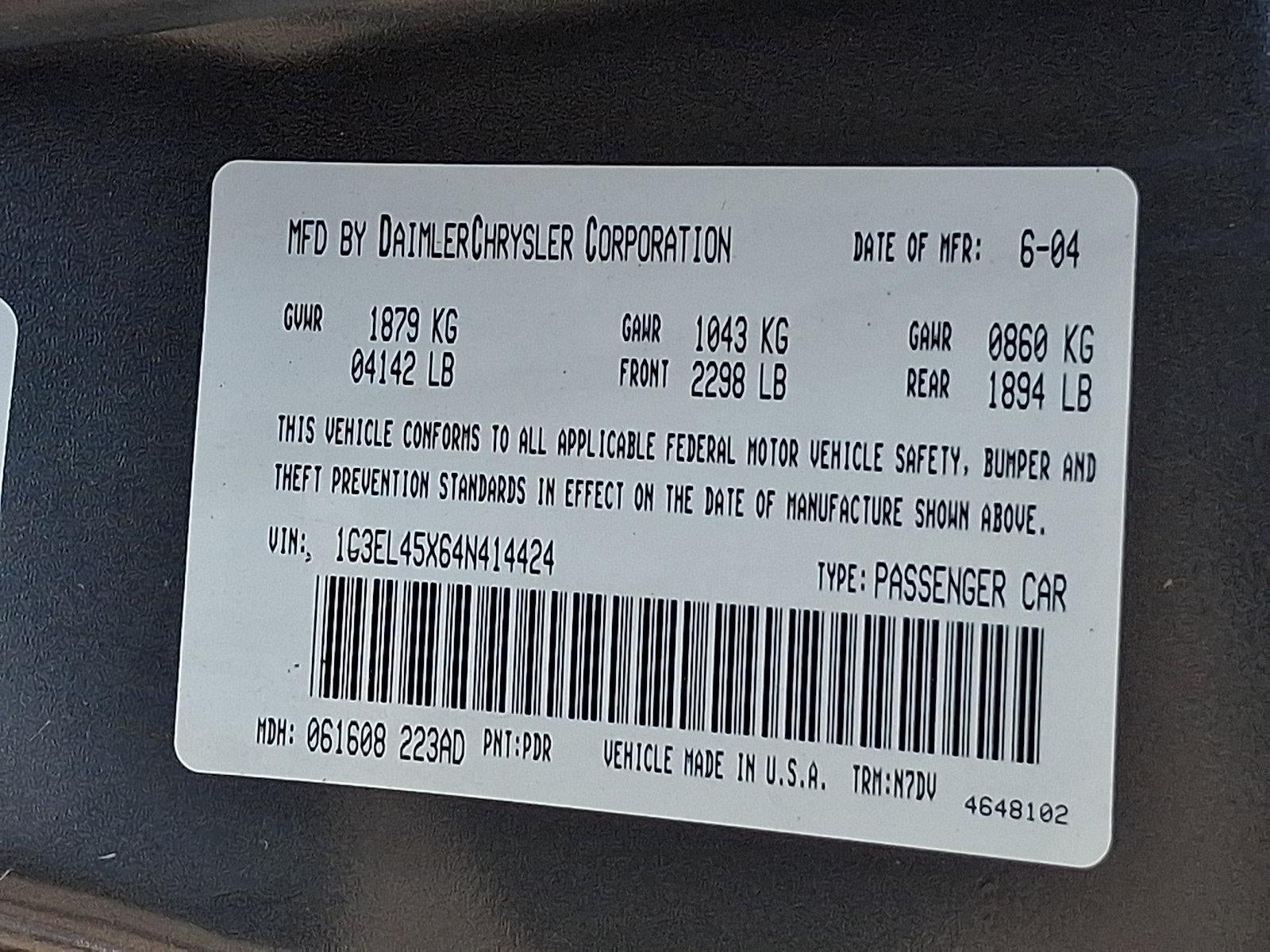 2004 Chrysler Sebring Base