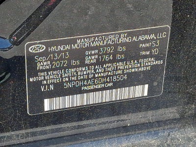 2013 Hyundai ELANTRA GLS PZEV