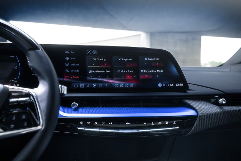 The 2026 OPTIQ-V Display Screen Displaying the V-Mode Settings | Faulkner Cadillac Mechanicsburg in mechanicsburg PA