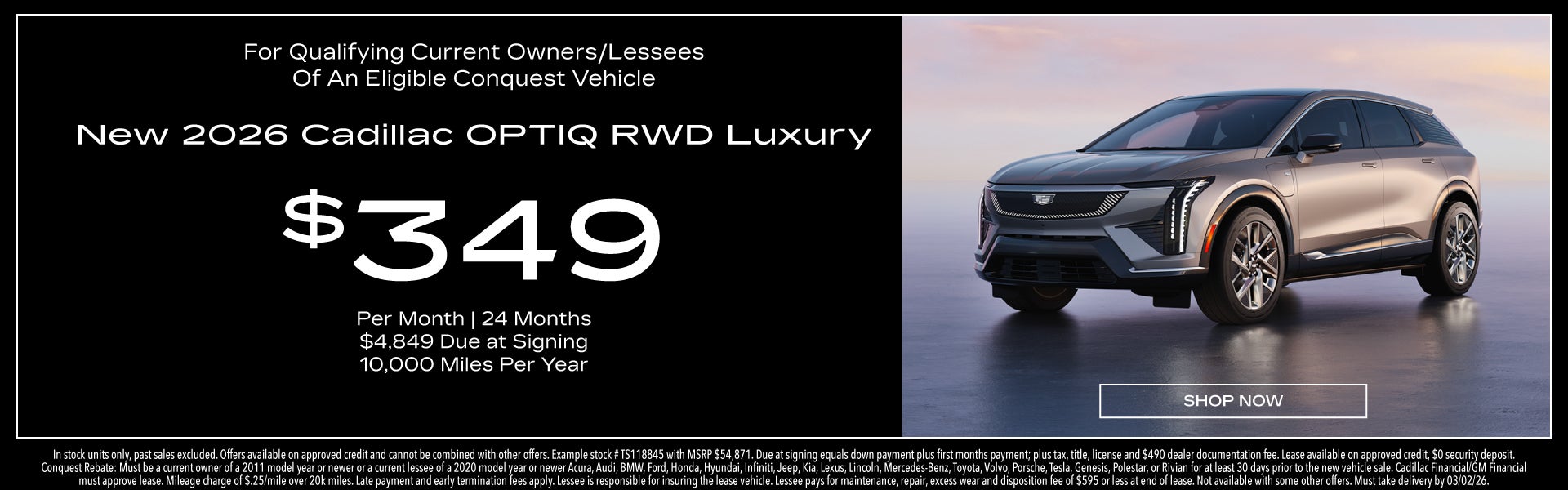 New 2026 Cadillac OPTIQ RWD Luxury