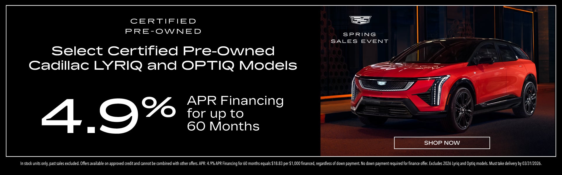Select Certified Pre-Owned Lyriq & Optiq Models