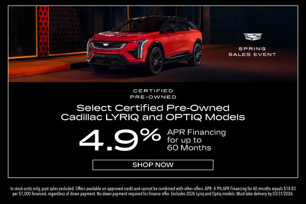 Select Certified Pre-Owned Lyriq & Optiq Models